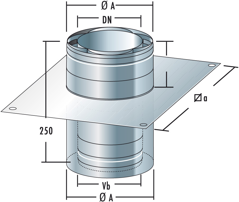 ASSUPCC - Air-Stream Vertrekplaat concentrisch-concentrisch