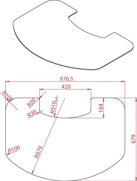 Lotus Mondo 30 - Voorgevormde glazen vloerplaat