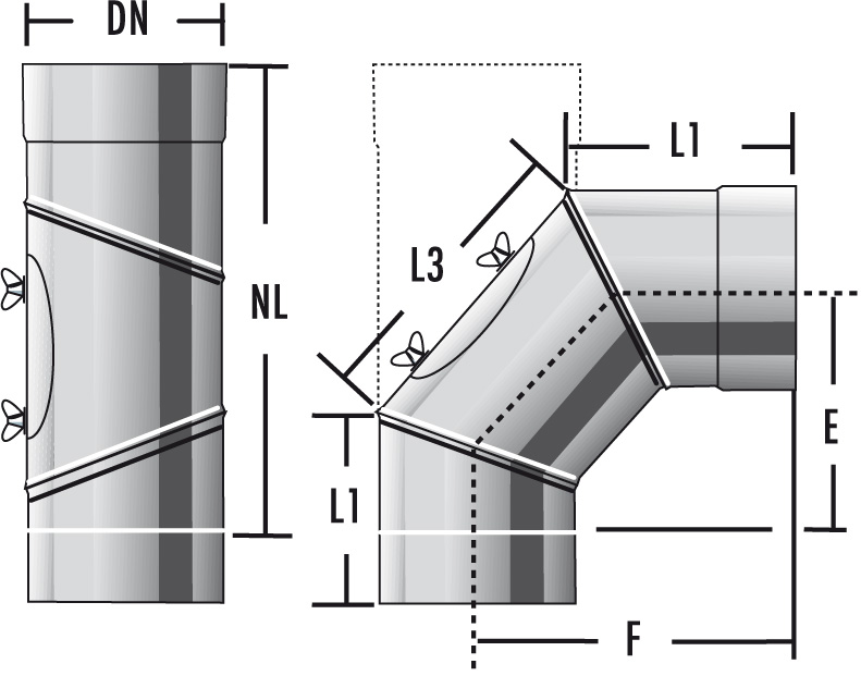 EBVR690 - SP Coude réglable 0-90° avec trappe de visite