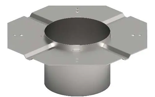 Exodraft Flansch FR3-02 - Achteckig - Edelstahlkanal (RSV012-02)
