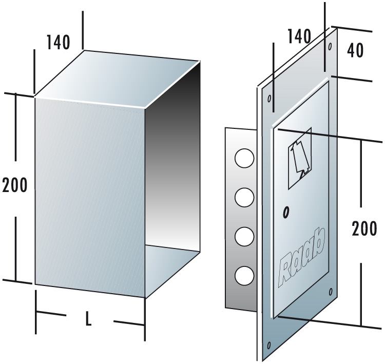 EPV2501420 - Raab EW Reinigingsdeur B 140 x H 200 inox incl. verlenging 250 mm