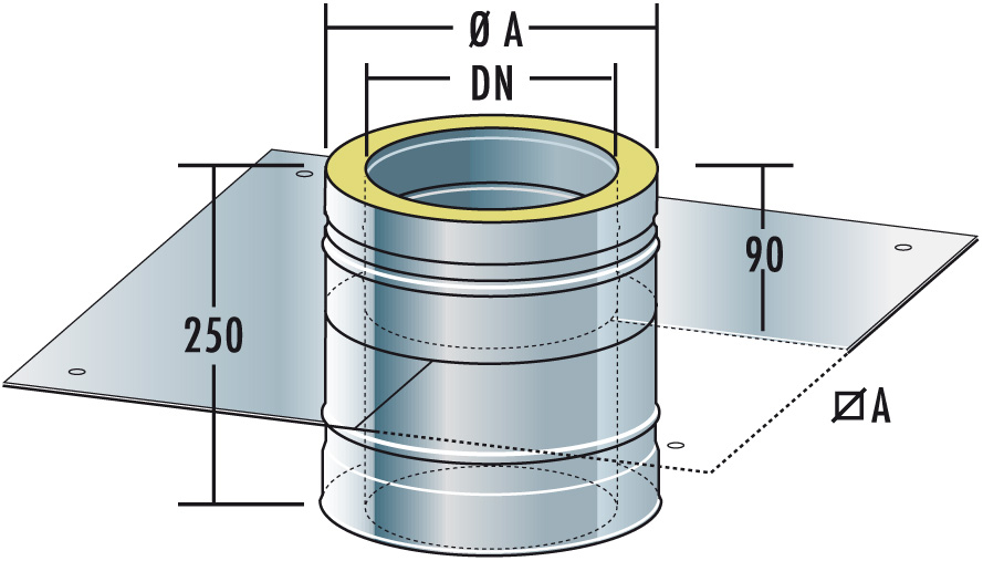 DW Fussteil offen als Zwischenstütze flach 15 cm
