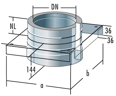 DFFOZ - Raab DW Vertrekplaat (dubbel-dubbel) te combineren met muurbasissteun