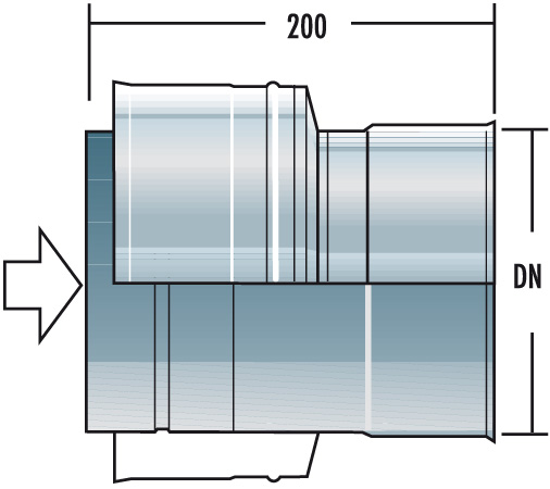 DW Overgangsstuk DW-EW (condensgewijs)