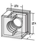 Raab DW Muurdoorvoer wanddikte 50 cm inkl.isolatieschaal