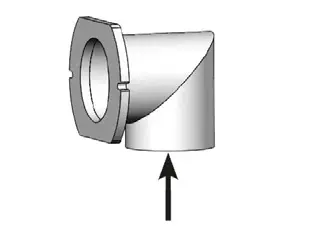 Lotus - Aansluitstuk externe luchtaanvoer - achteruit en met bocht 90°