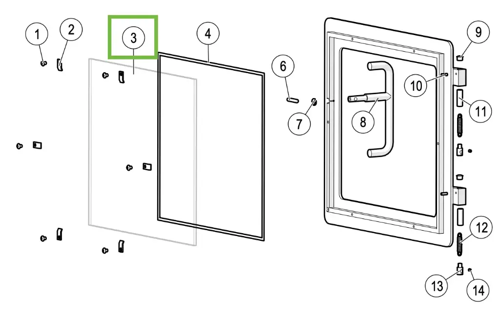 Lotus 2060/2080 - Glas für Tür (358x307)