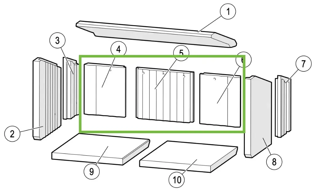 Lotus H470 - Skamolex rugwand - golvend
