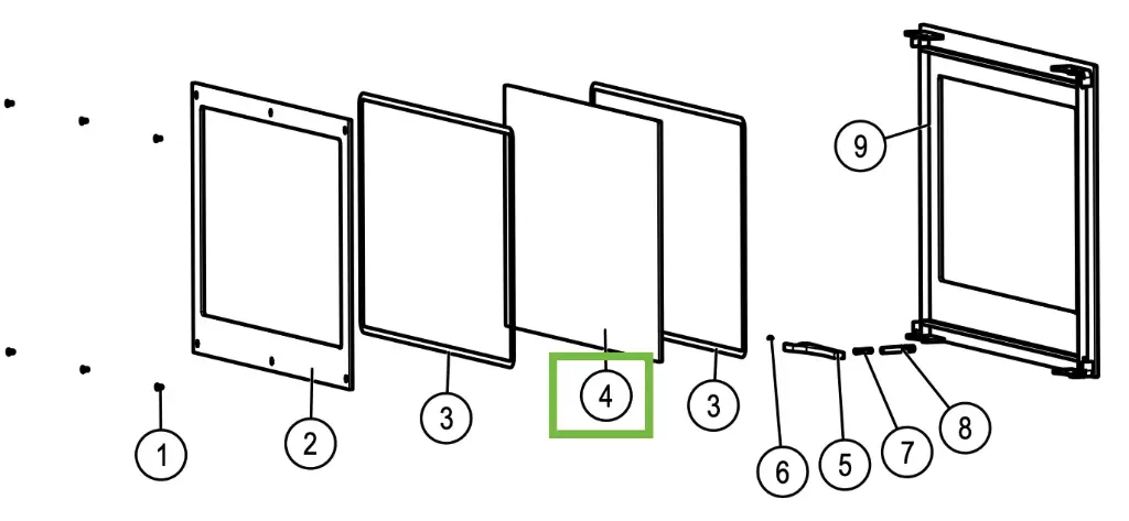 Lotus H470 - Vitre pour porte foyer (565x335)