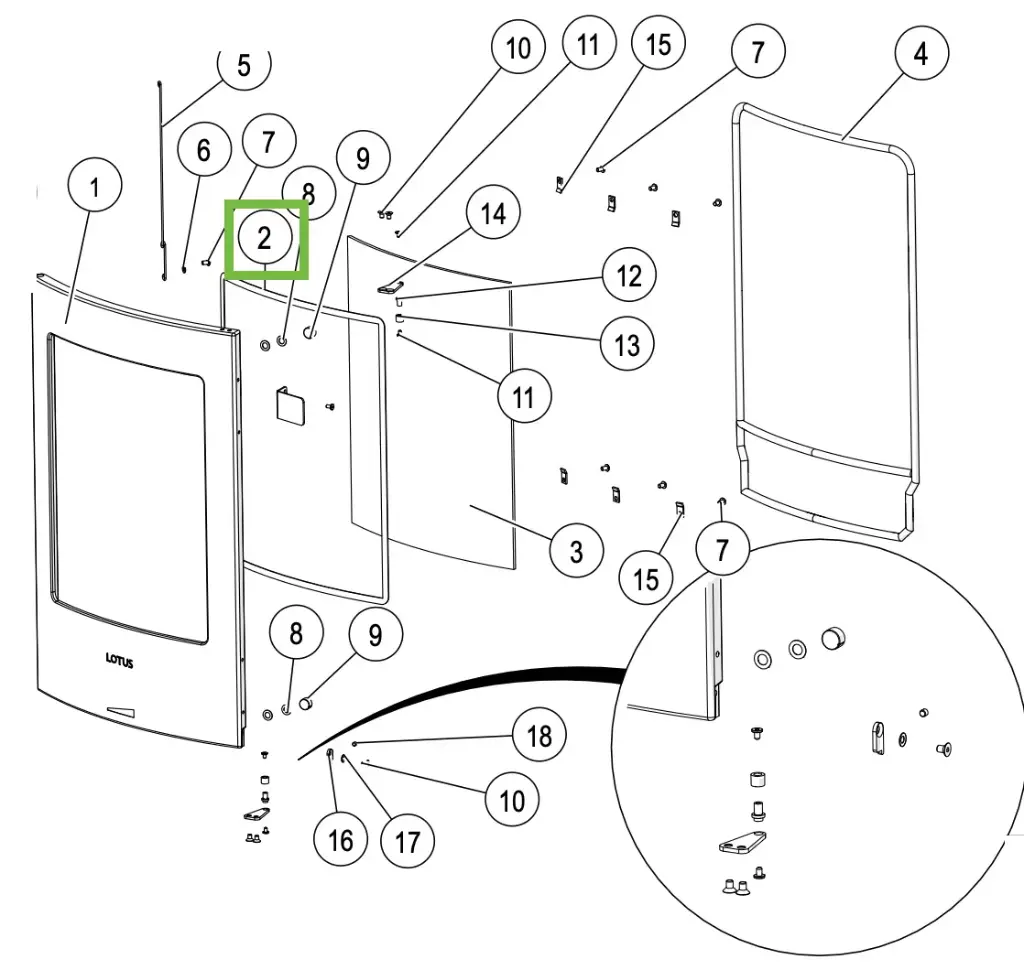 Lotus Jubilee 15 - Dichting glas ø 6mm