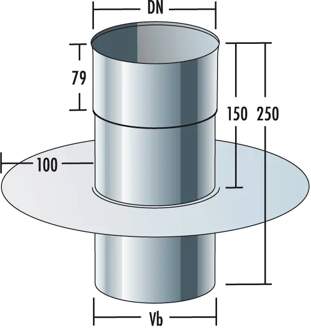 ES-Rohr 0,8 mm mit runden Kragen - Blech 2 mm - 50 mm breit