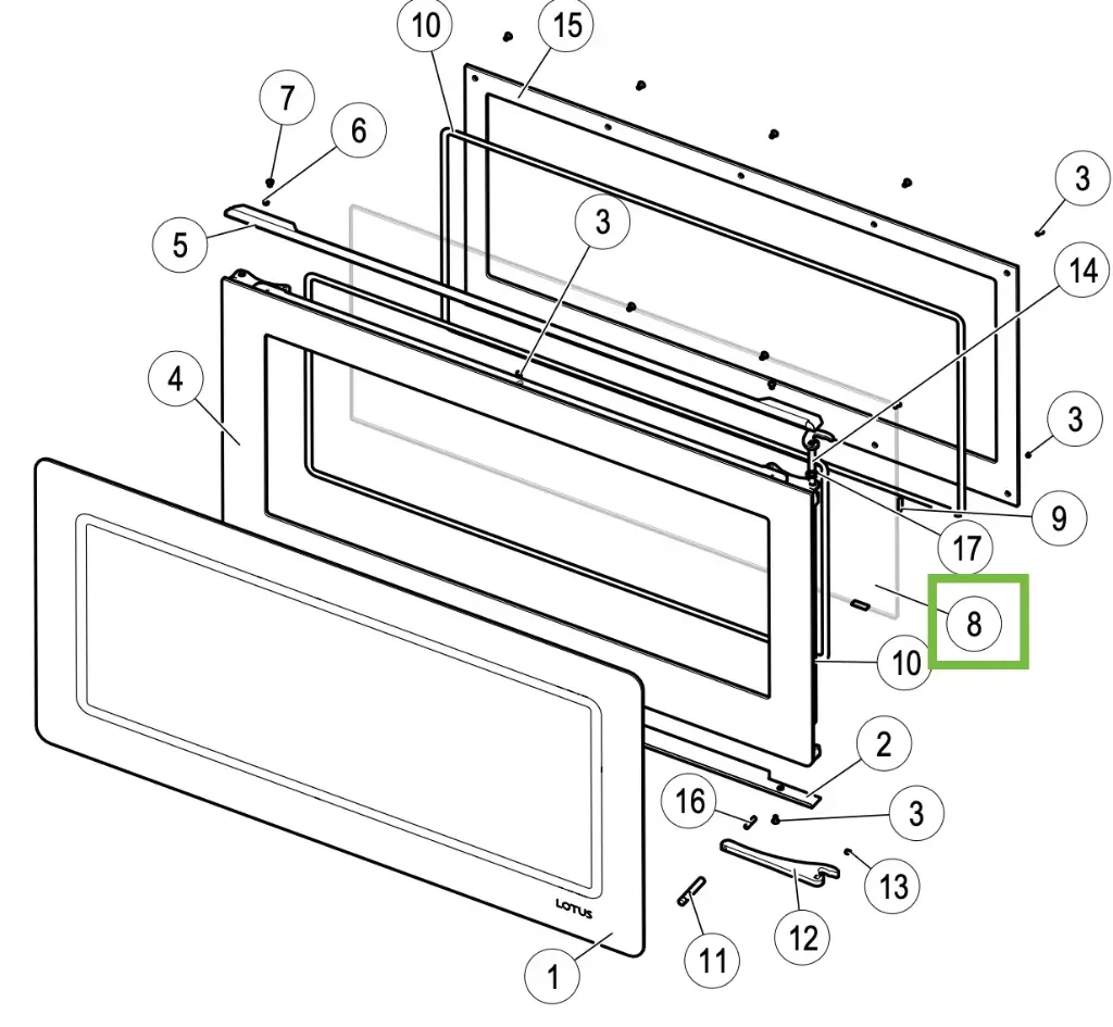 Lotus Living - Vitre pour porte (777X335)