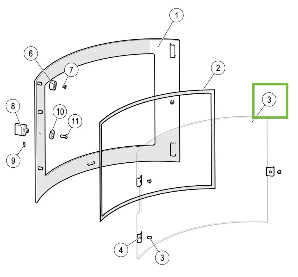 Lotus M - Glas voor bakoven (M9, 343x260 R269)