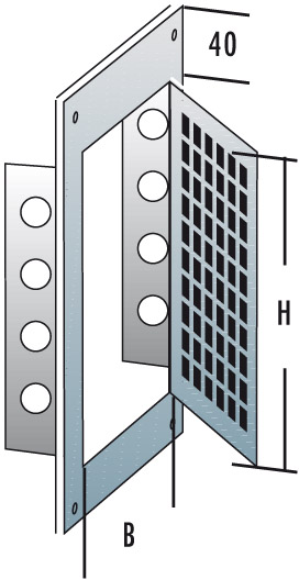 EPUES150300 - SP Porte de nettoyage inox avec grille de ventilation 150x300