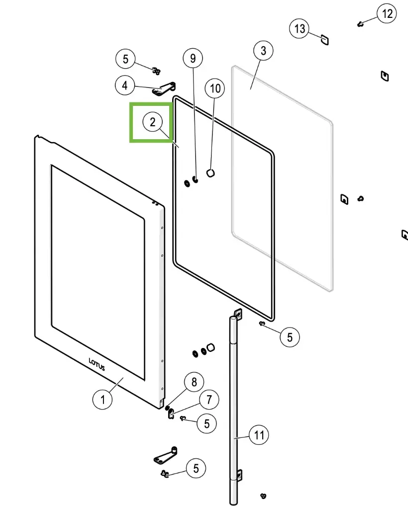 Lotus QM40 - Dichting glas ø 6mm