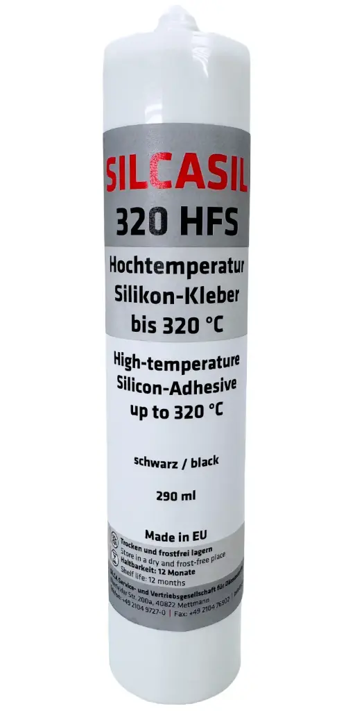 Silcasil 320 Hogetemperatuur-silicone 290ml , zwart (12 kokers/karton) 