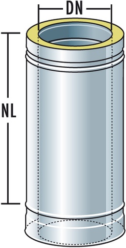 DW Rohrelement 500mm kürzbar für Unterdruck