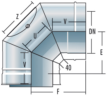 DW Winkel 90° mit RV 