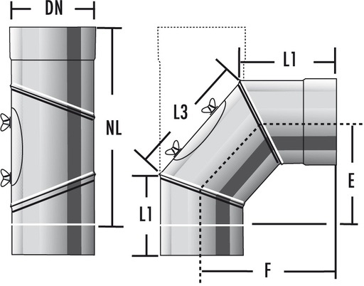 EBVR690 - SP Coude réglable 0-90° avec trappe de visite