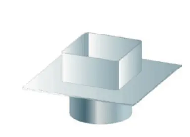 EW Übergangsstück eckig/rund 200 x 200 mm