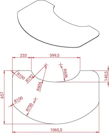 [21JUBIL25970] Lotus Jubilee 25 - Voorgevormde glazen vloerplaat