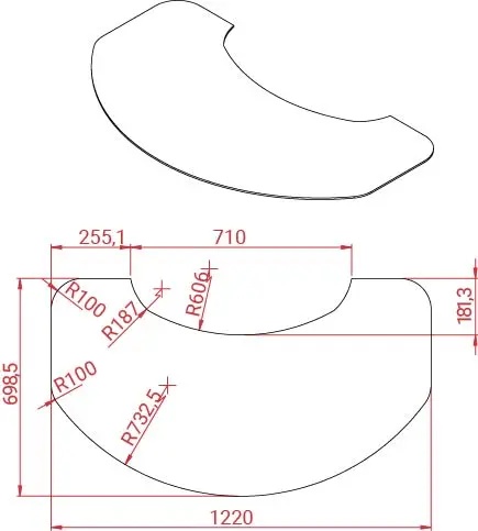 [21JUBIL35970] Lotus Jubilee 35 - Voorgevormde glazen vloerplaat