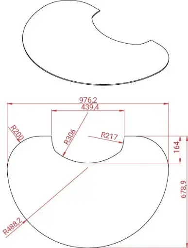 [21LI970] Lotus Liva - voorgevormde glazen vloerplaat