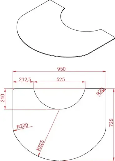 [21M970] Lotus M - voorgevormde glazen vloerplaat