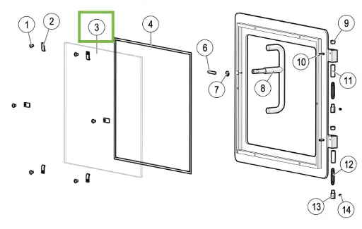 [212912] Lotus 2060/2080 - Vitre pour porte foyer (358x307)