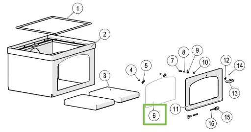 [212914] Lotus 2060/2080 - Glass for oven 352x182