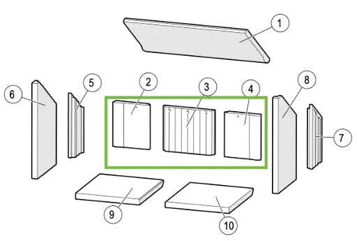[21H527] Lotus H570 - Skamolex rugwand - golvend