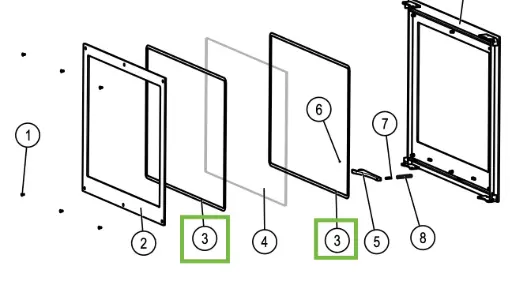 [21H536T] Lotus H570 Tunnel - Dichting glas ø 6mm