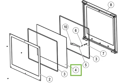 [11380] Lotus H570 - Vitre pour porte foyer (565x435)