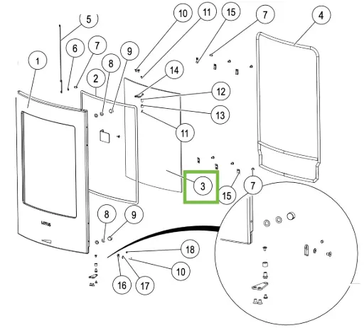 [21JUBIL15950] Lotus Jubilee 15 - Glas für Tür