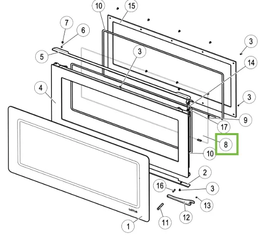 [21LL49450] Lotus Living - Vitre pour porte (777X335)