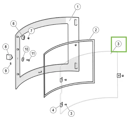 [21M951] Lotus M - Glas voor bakoven (M9, 343x260 R269)