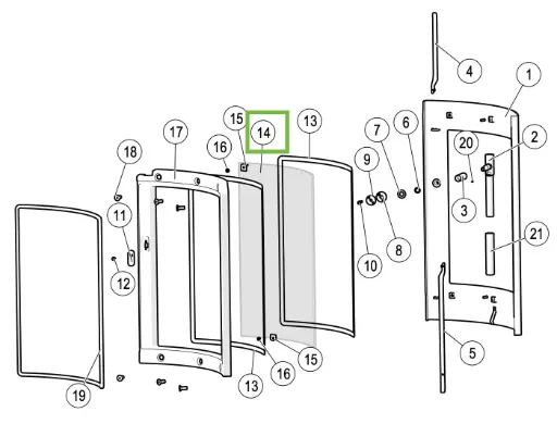 [21MIRA950] Lotus Mira - Glas für Tür