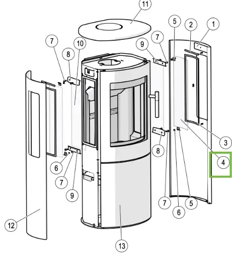 [21MIRA951] Lotus Mira - Glas zijde buiten (155x460, R266)