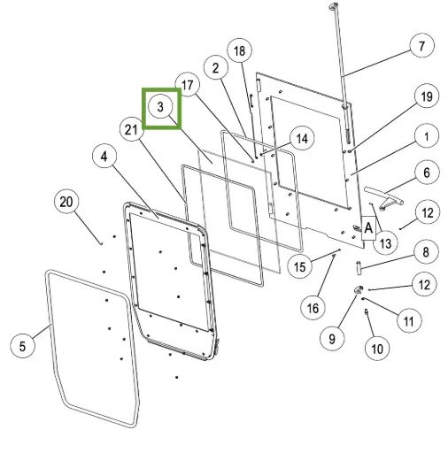 [21MONDO950] Lotus Mondo - Vitre porte foyer ( Mondo 1 )