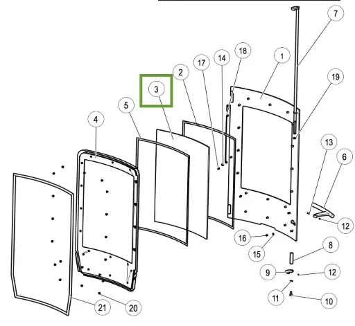 [21MONDO953] Lotus Mondo - Deurglas ( Mondo 2 & 3)