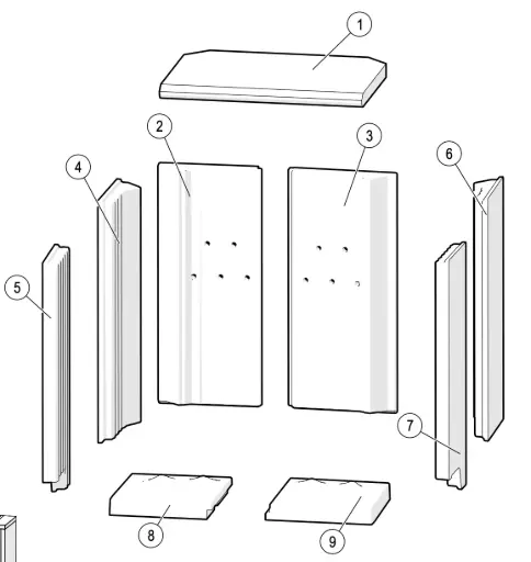 [21QM40900] Lotus QM40 -  Ensemble complet de pierres pour la chambre de combustion (Chamotte)