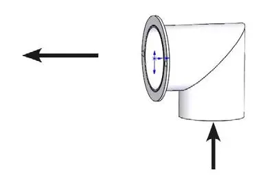 [21H310] Lotus aansluitstuk externe luchtaanvoer Unico - achteruit met bocht 90° diam. 76mm