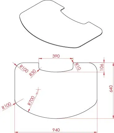 [21J15970] Lotus Jubilee 20 - Voorgevormde glazen vloerplaat