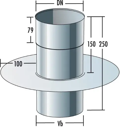 Raab EW Vertrekplaat rond met 2 kragen - 50mm breed 