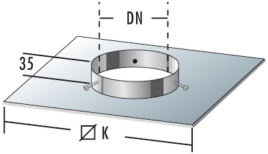 [ESA500160] EW Abdeckplatte mit Zentrierbolzen 500x500 mm (geeignet für Ø 130 & 150 mm)
