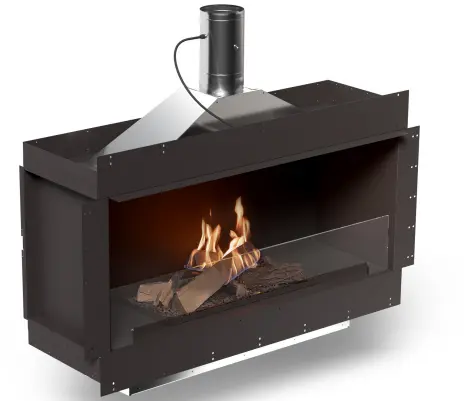 Planika Forma 1200 Fireplace met FLA4 990 LOGS brander + convectieaansluiting (FLOGS)