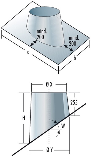 [DD20300] Dachdurchführung mit Bleiauflage (10°- 20°)-(250-300mm) 