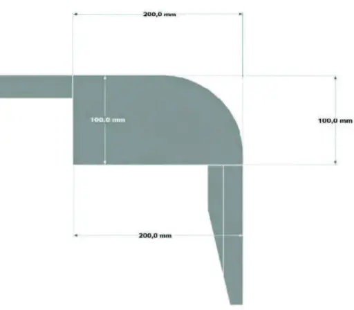 SkamoEnclosure abgerundete Ecken – 1000 × 200 mm (dicke = 100 mm)